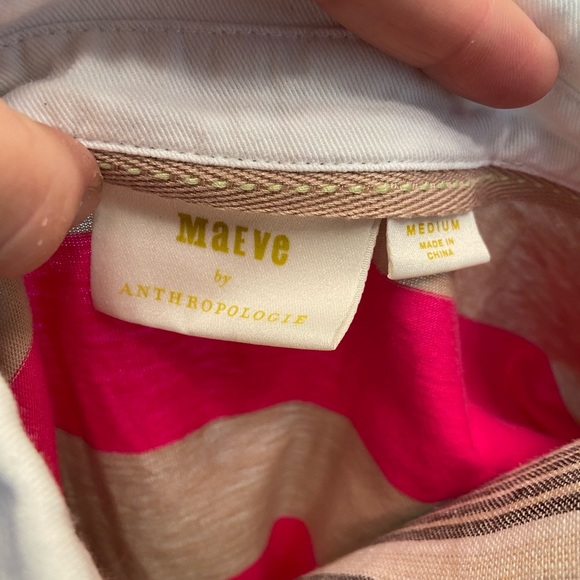 Maeve by Anthropologie sleeveless Pink & Tan Top size Medium - Picture 8 of 10